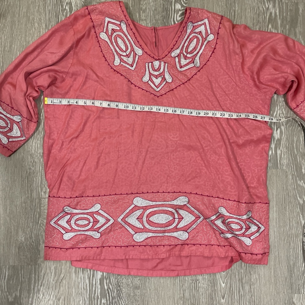 Pink and white boho set with draw string skirt